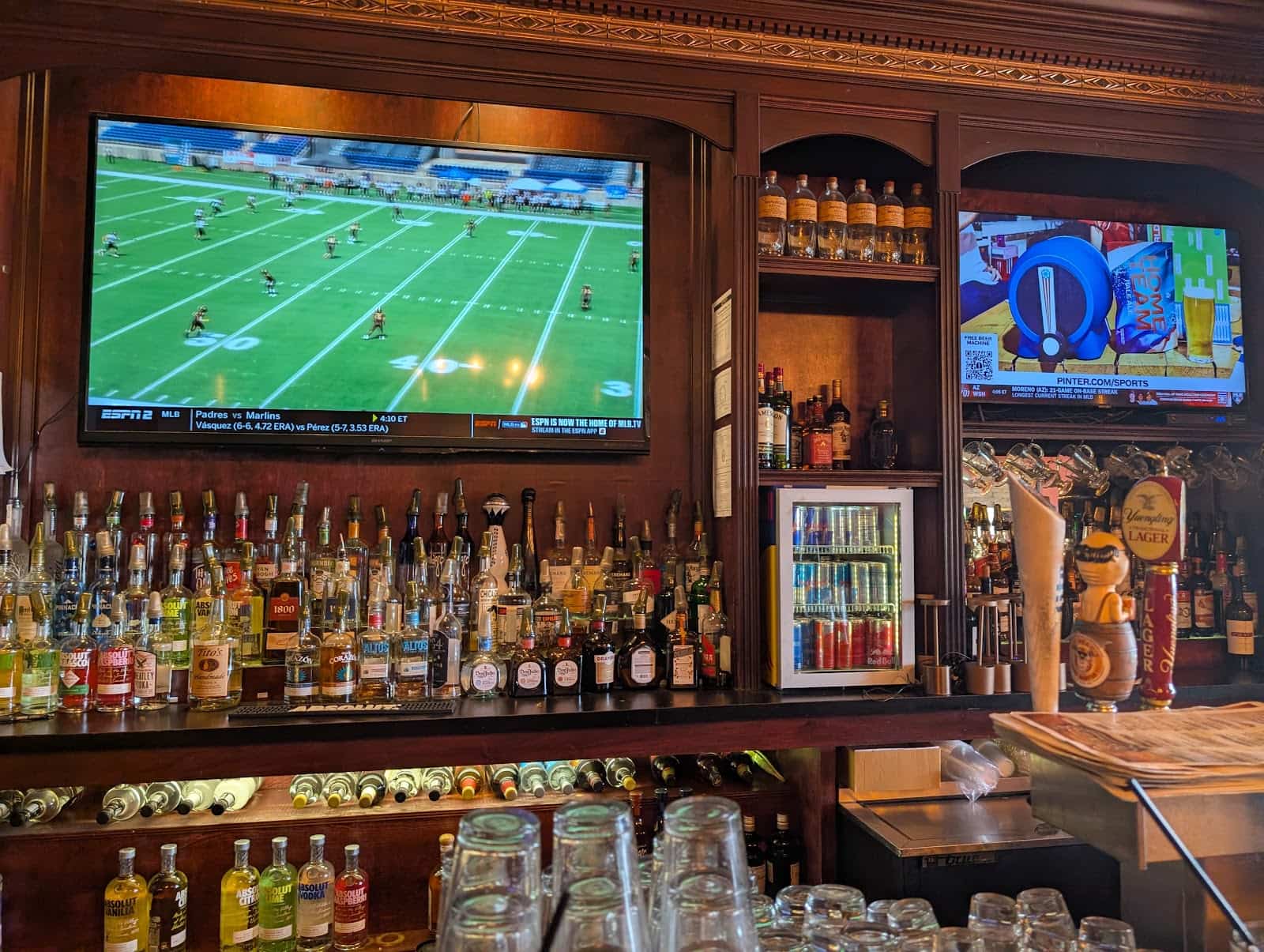 The wood bar at Cheers Bar & Bistro in Montrose